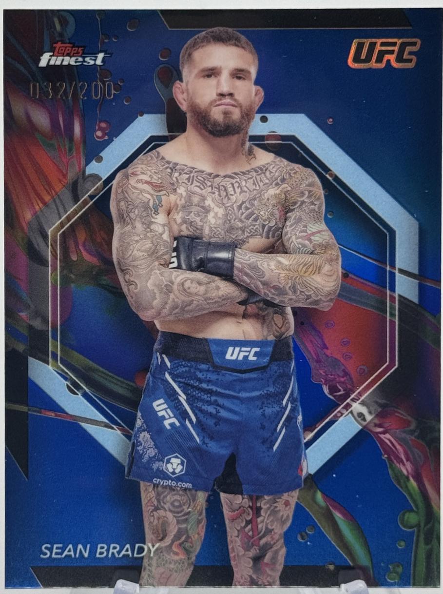 Sean Brady 2024 Topps Finest UFC Base Common #43 Blue Refractor