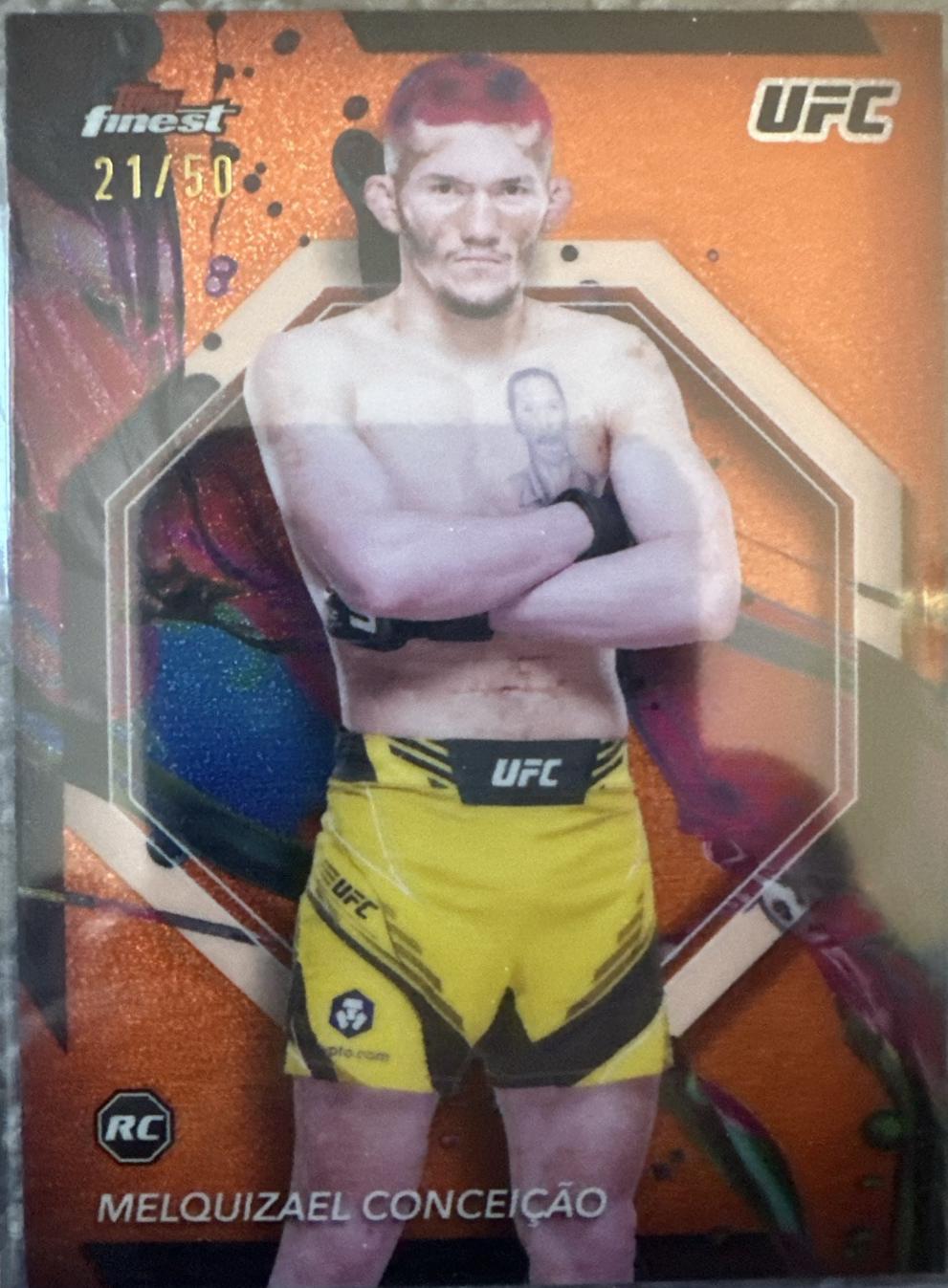 Melquizael Conceição 2024 Topps Finest UFC Base Common #34 Tangerine Glitter Refractor