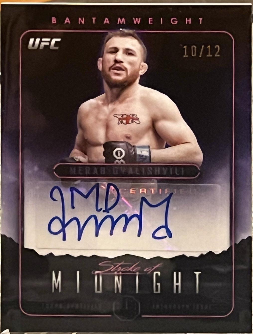 Merab Dvalishvili 2024 Topps Midnight UFC Stroke of Midnight Autographs #SMA-MDI Black Light