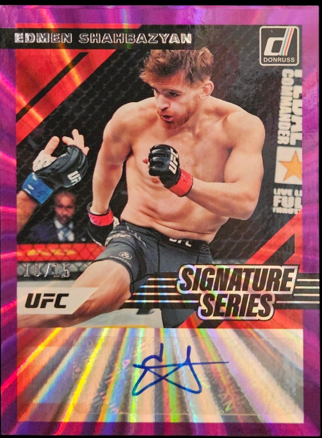 Edmen Shahbazyan 2022 Panini Donruss UFC Signature Series #20 Purple Laser