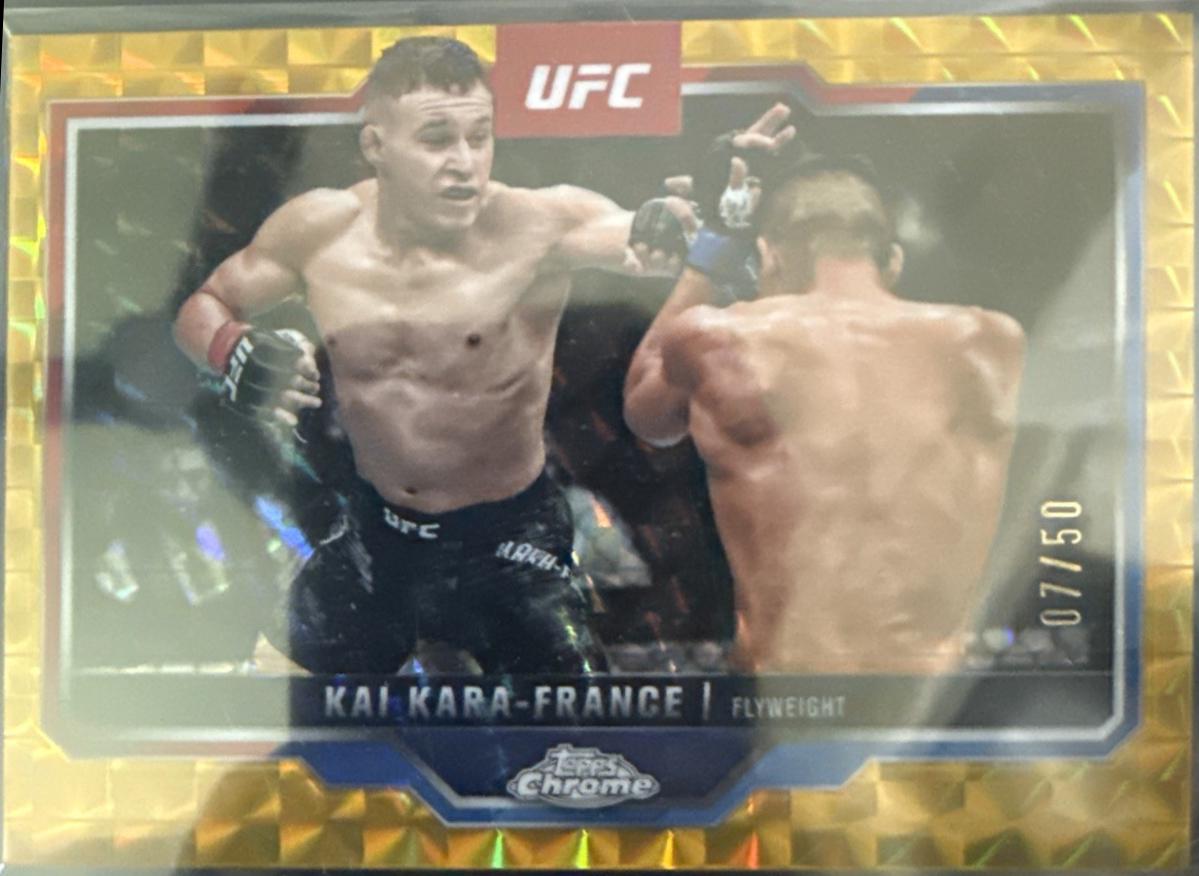 Kai Kara-France 2025 Topps Chrome UFC Base #81 Gold Refractor