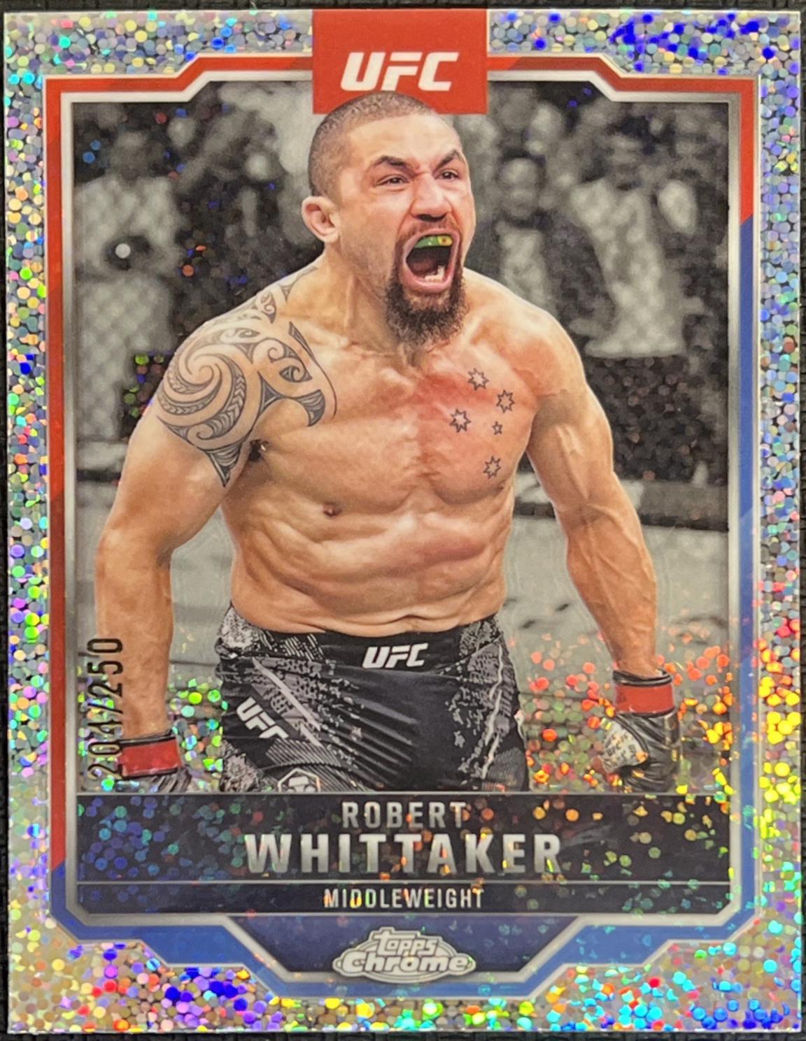 Robert Whittaker 2025 Topps Chrome UFC Base #78 Speckle Refractor