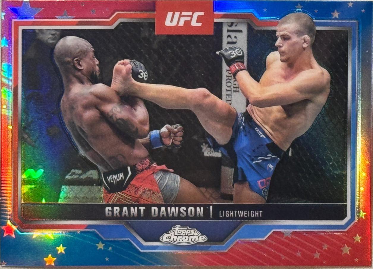 Grant Dawson 2025 Topps Chrome UFC Base #22 Red & Blue Refractor