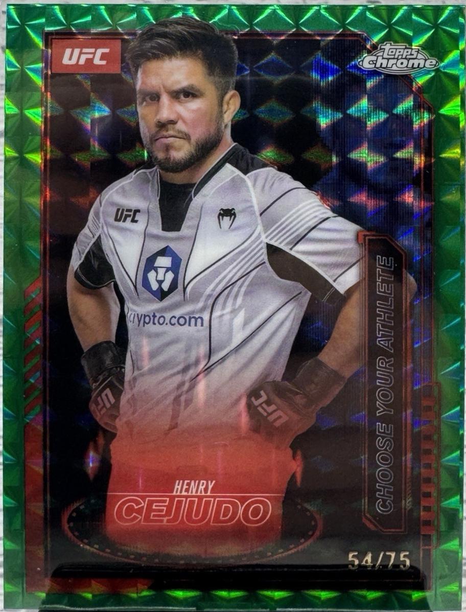 Henry Cejudo 2025 Topps Chrome UFC Mission Control #MCL-11 Geometric Green Refractor