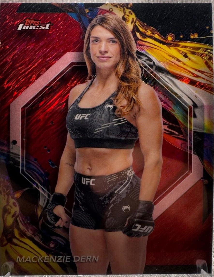 Mackenzie Dern 2024 Topps Finest UFC Base Uncommon #164 Red Shimmer Refractor