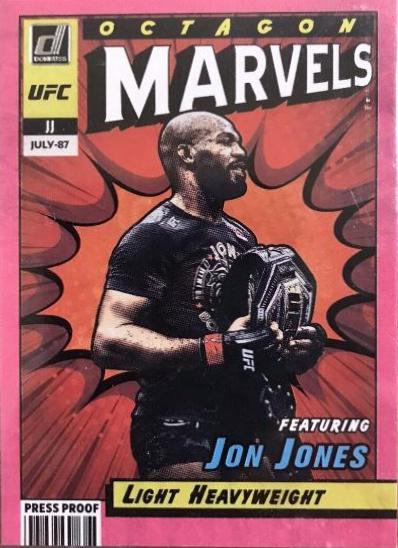 Jon Jones 2022 Panini Donruss UFC Octagon Marvels #2 Press Proof