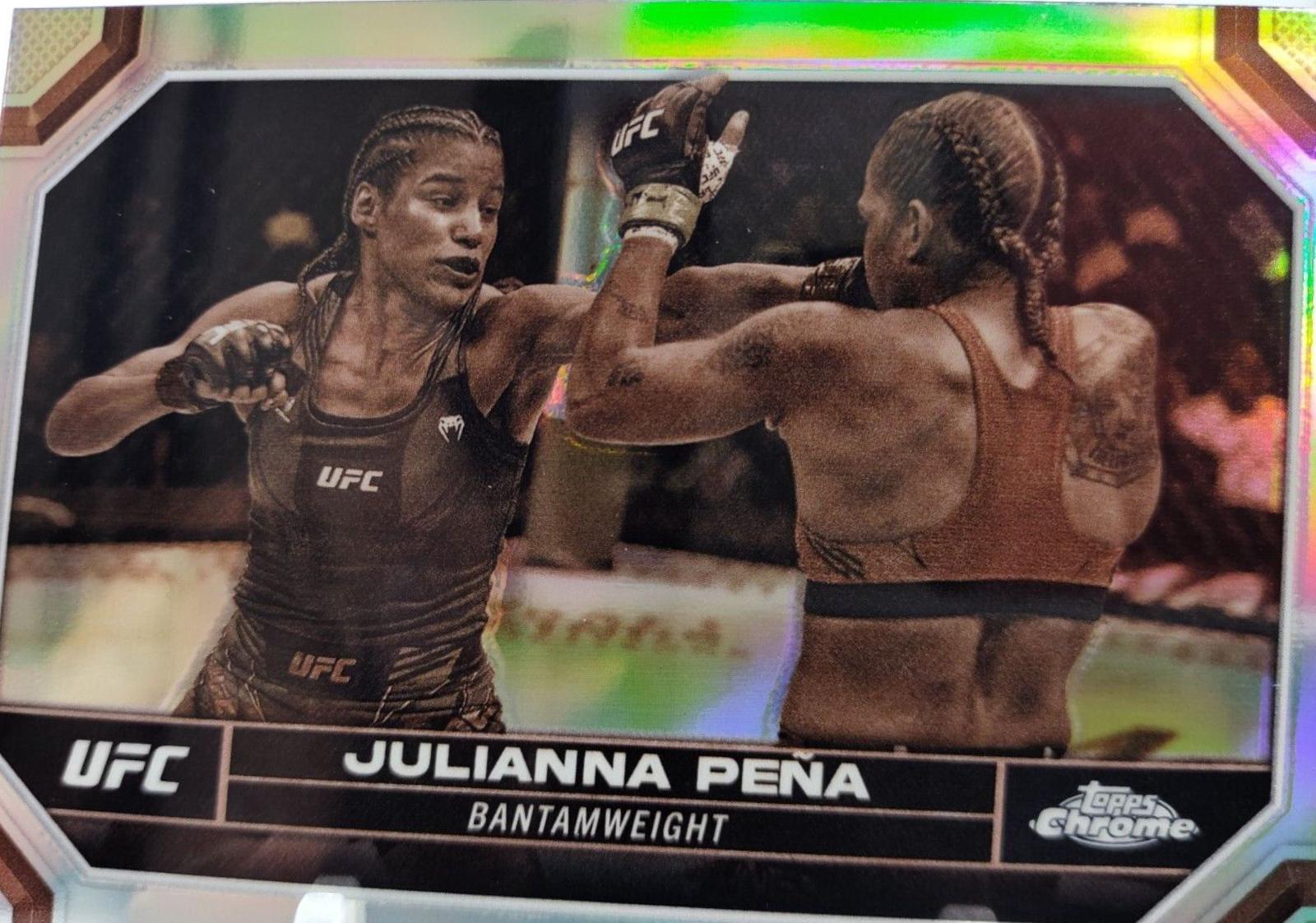 Julianna Peña 2024 Topps Chrome UFC Base #102 Sepia Refractor