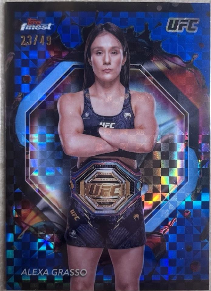 Alexa Grasso 2024 Topps Finest UFC Base Rare #219 Blue Checkerboard Refractor