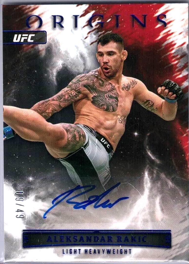 Aleksandar Rakic 2023 Panini Chronicles UFC Origins Autographs #24 Blue