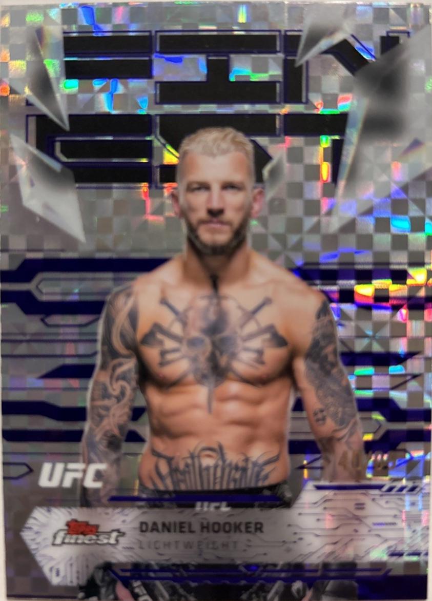 Dan Hooker 2025 Topps Finest UFC Base Uncommon #127 Purple Checkerboard Refractor