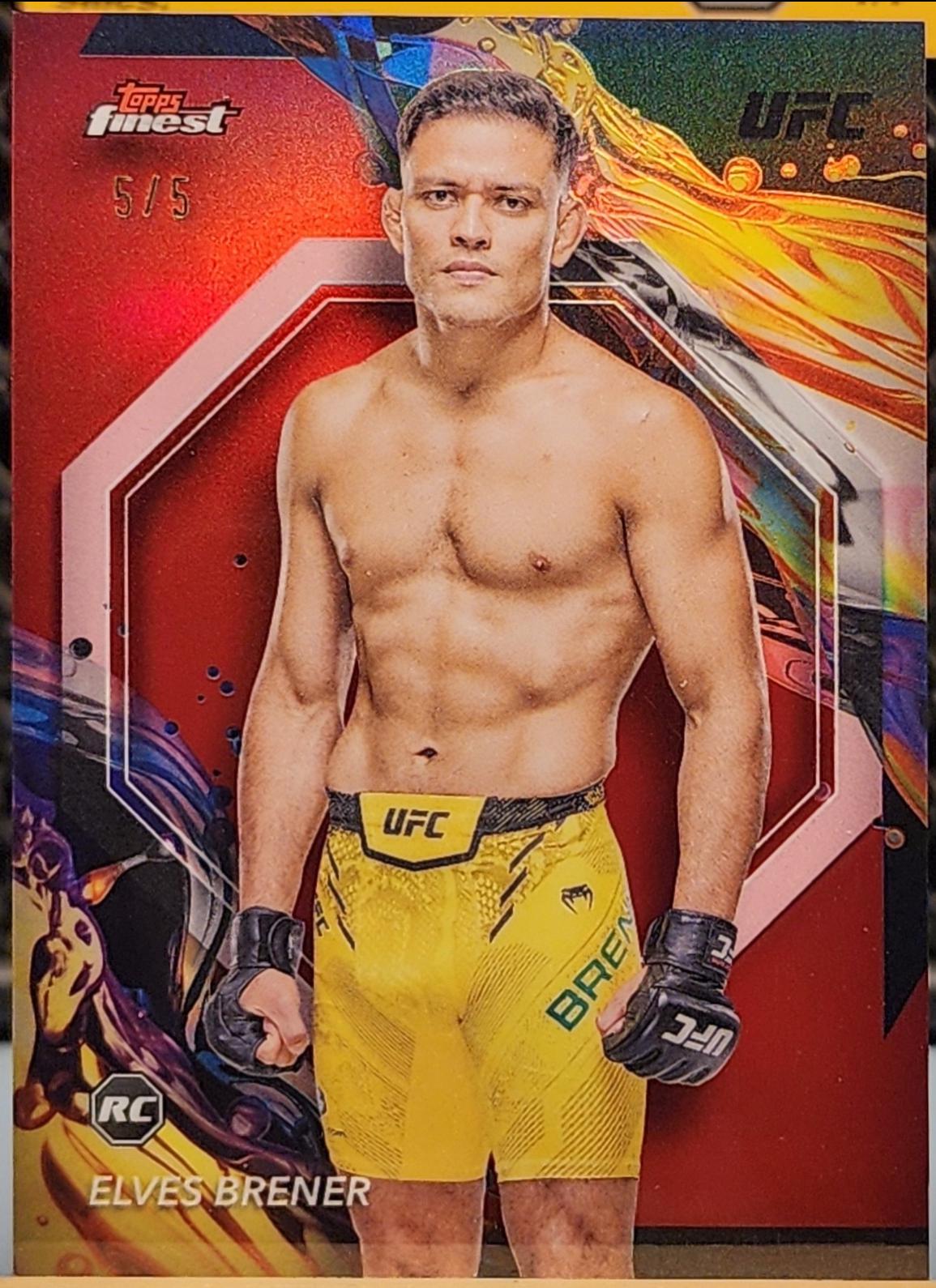 Elves Brener 2024 Topps Finest UFC Base Uncommon #185 Red Refractor
