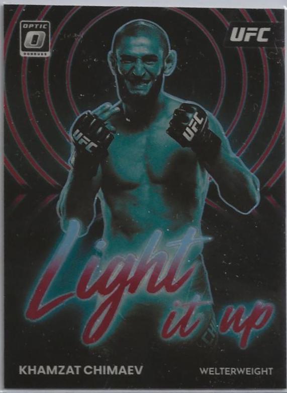 Khamzat Chimaev 2023 Panini Donruss Optic UFC Light It Up #22 Red
