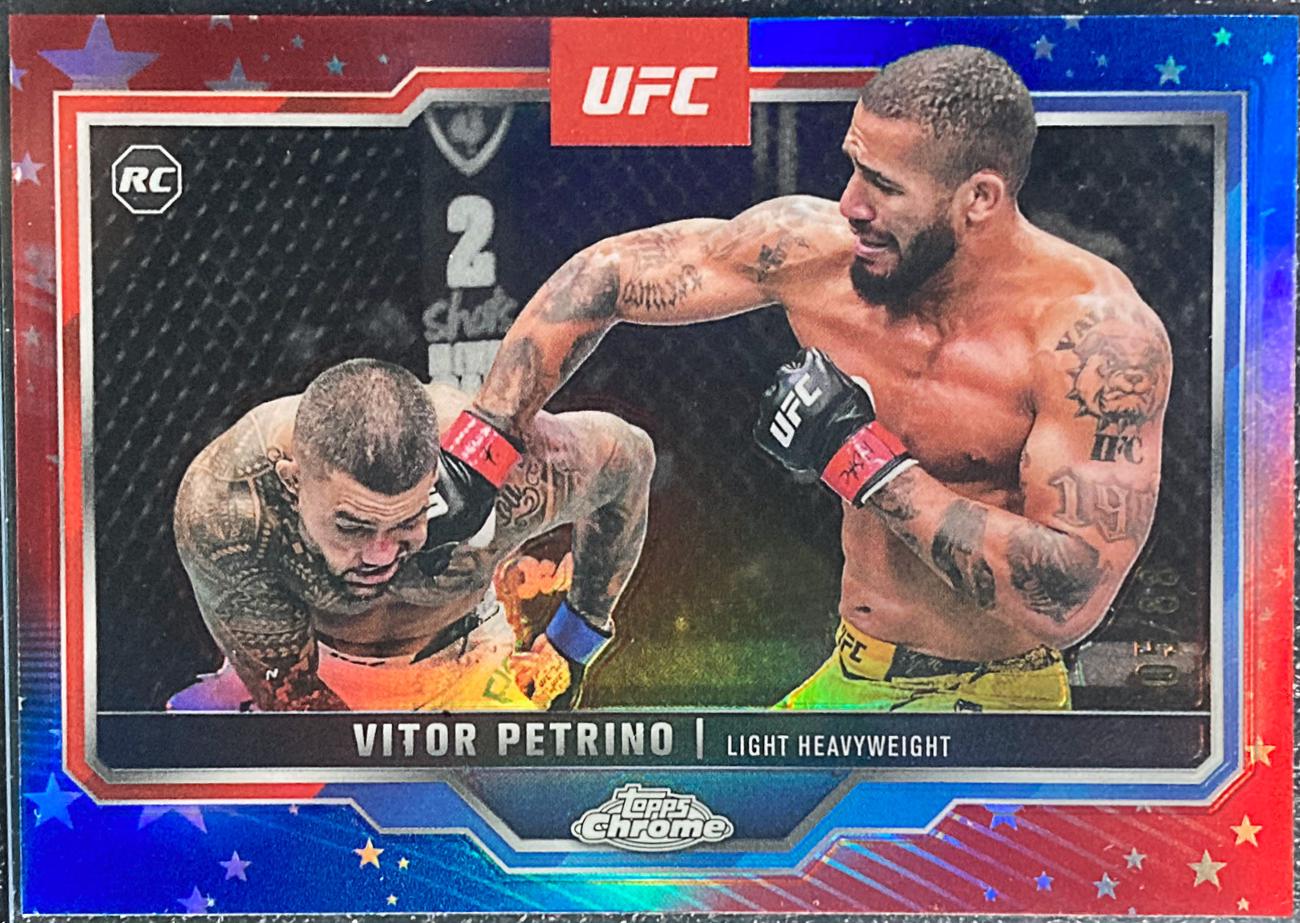 Vitor Petrino 2025 Topps Chrome UFC Base #41 Red White Blue Refractor
