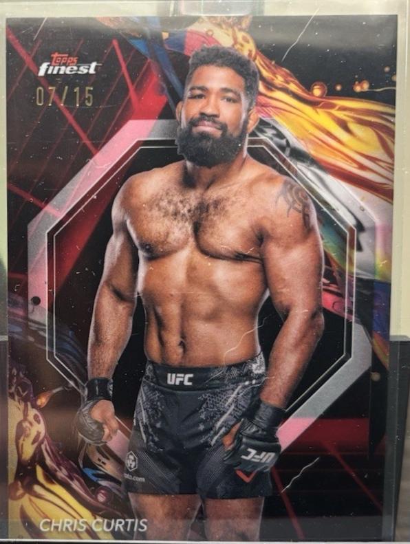 Chris Curtis 2024 Topps Finest UFC Base Uncommon #130 Red Black Vapor Refractor
