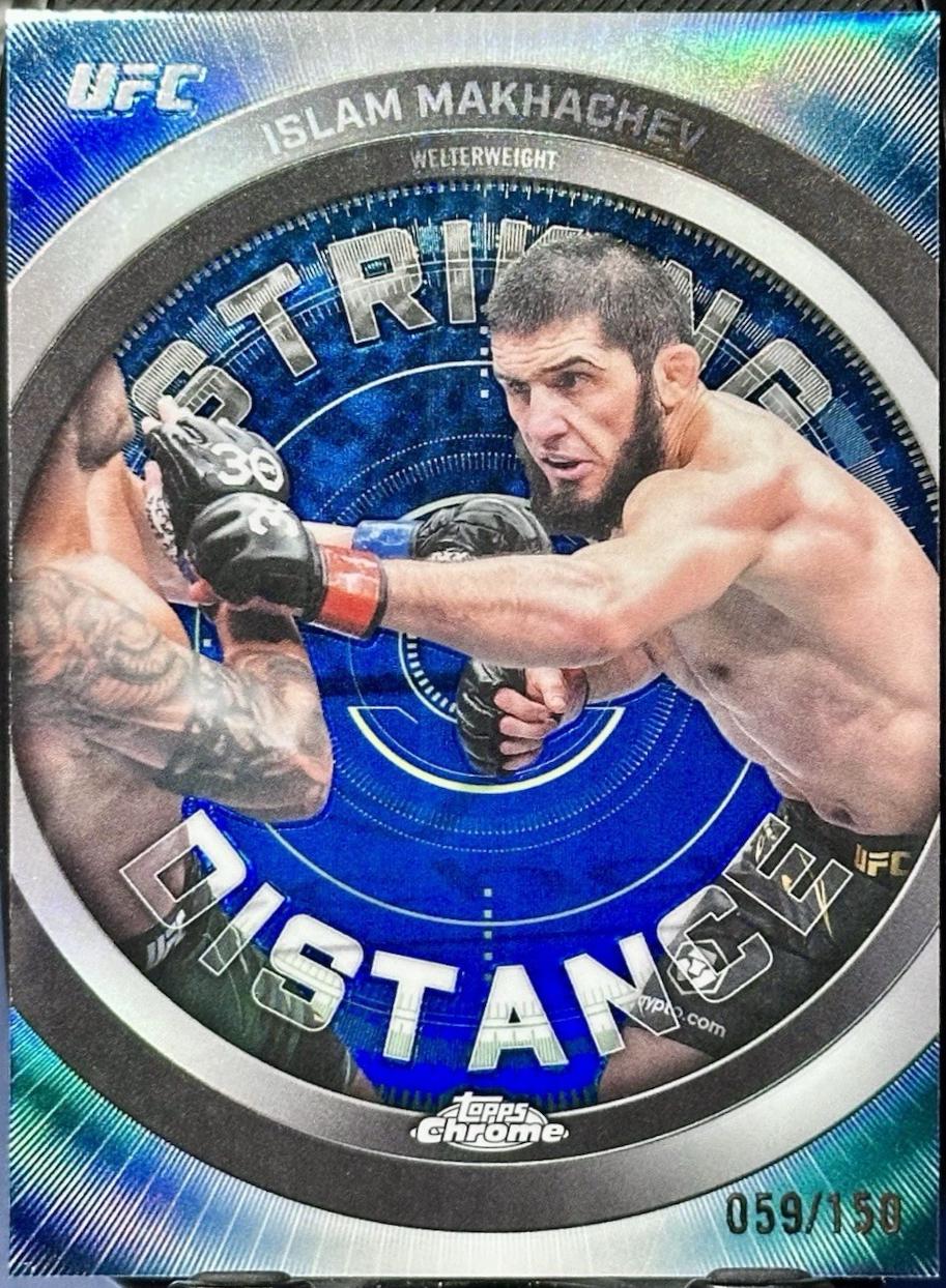 Islam Makhachev 2026 Topps Chrome UFC Striking Distance #SD-17 Blue Refractor