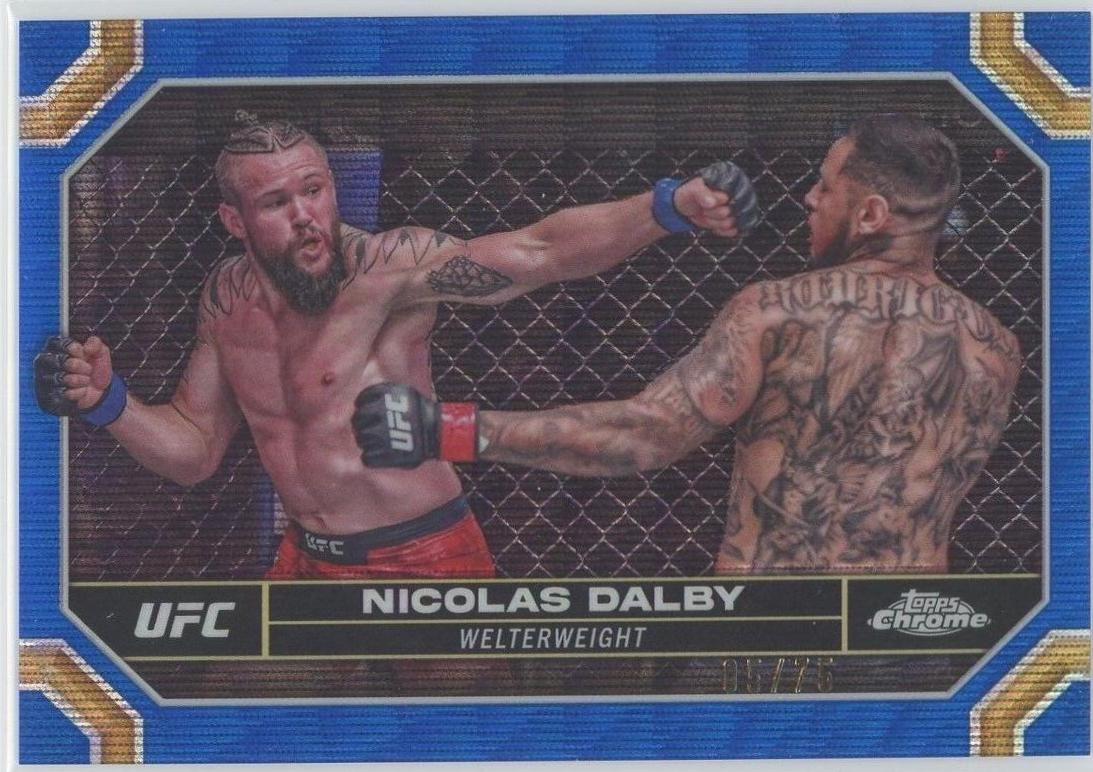 Nicolas Dalby 2024 Topps Chrome UFC Base #149 Blue Wave Refractor