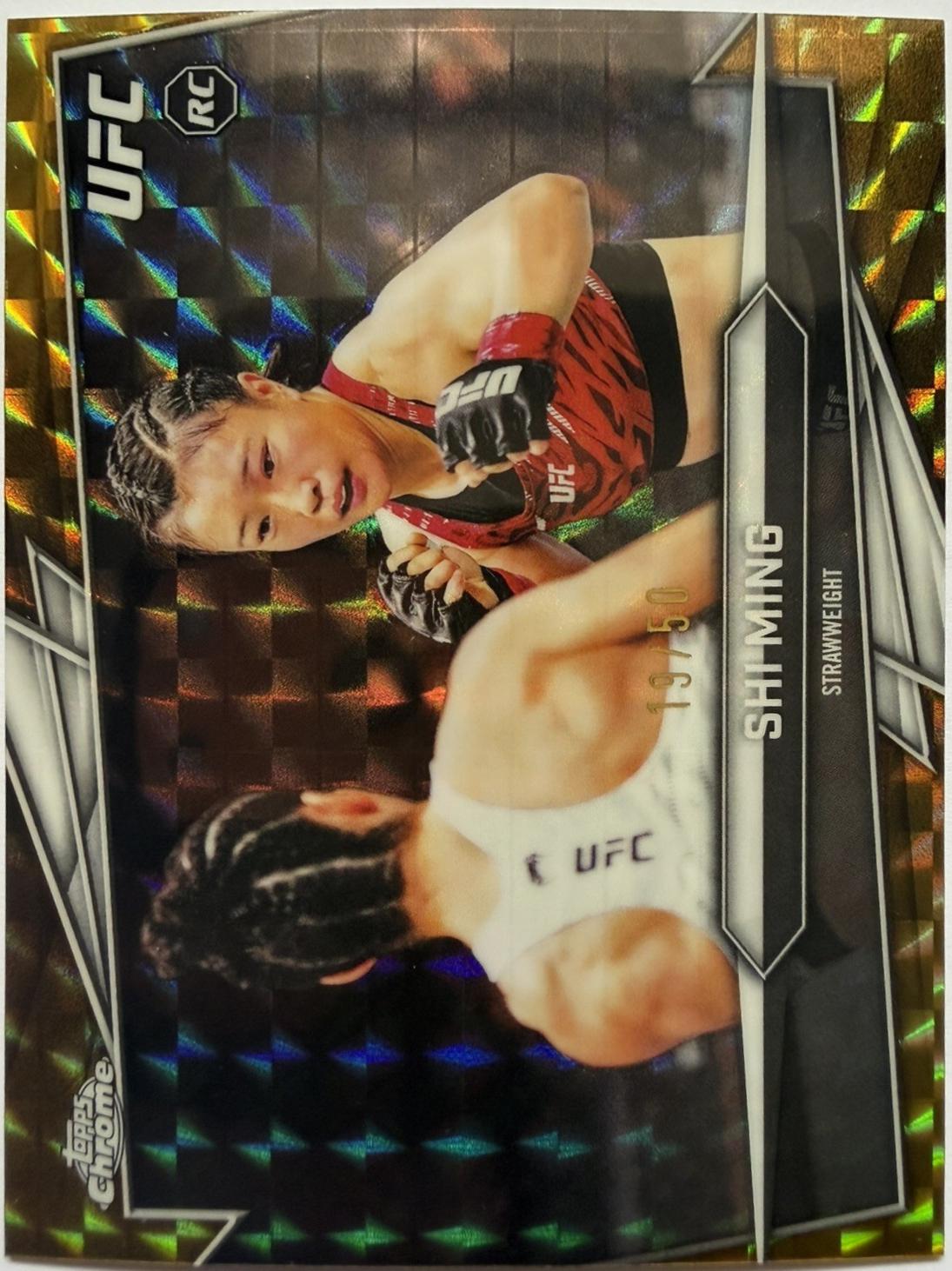 Shi Ming 2026 Topps Chrome UFC Base #129 Gold Geometric Refractor