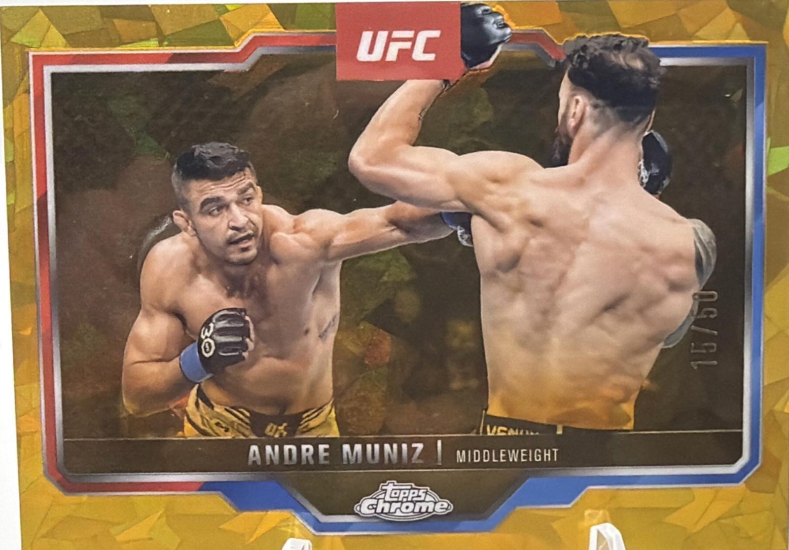 Andre Muniz 2025 Topps Chrome Sapphire UFC Base Sapphire #11 Gold Sapphire