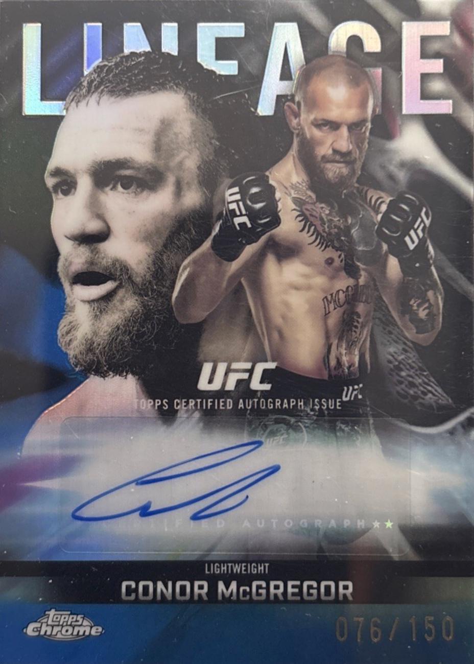 Conor McGregor 2026 Topps Chrome UFC Chrome Lineage Autographs #CCA-CM Blue Refractor