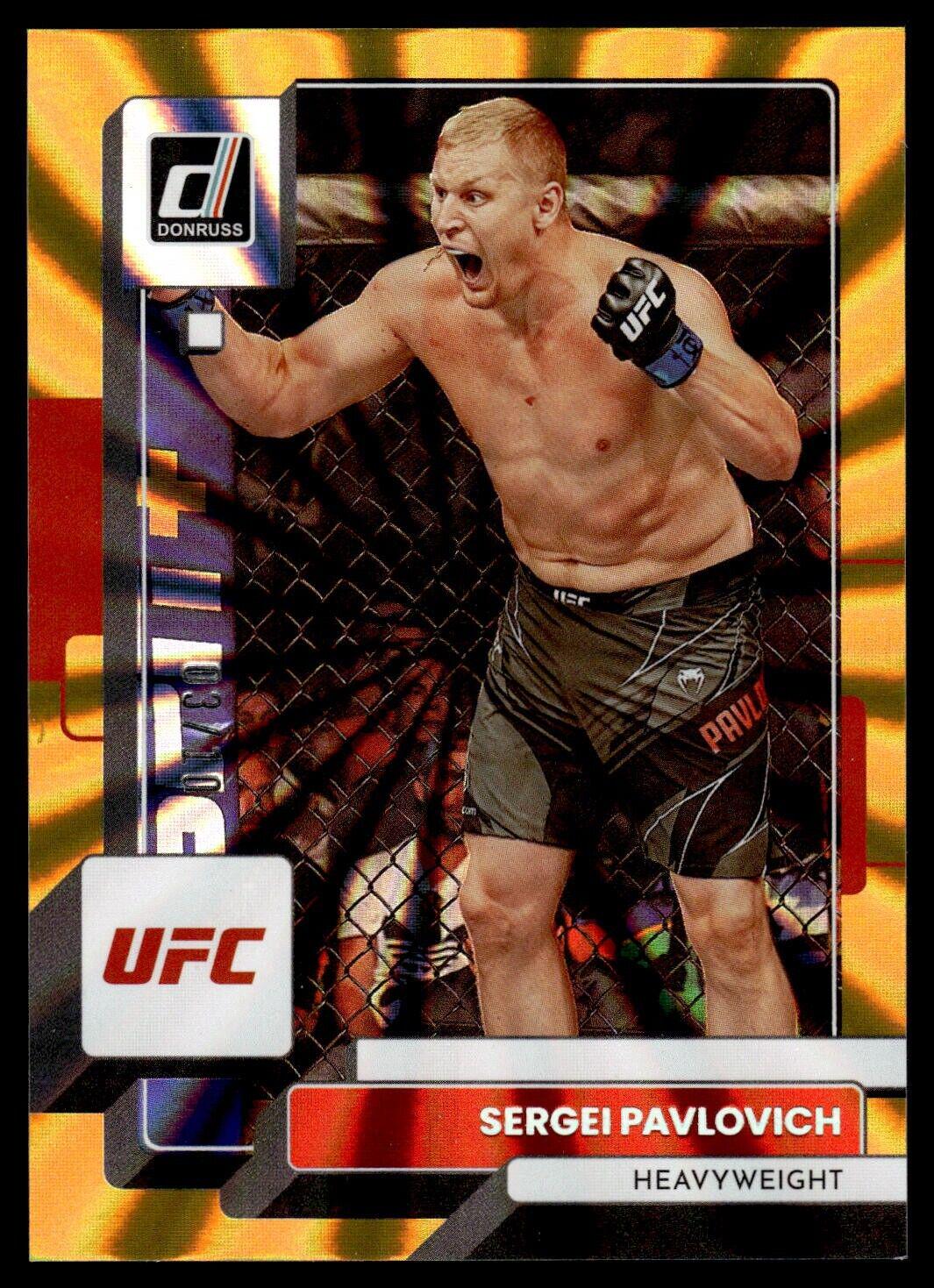 Sergei Pavlovich 2023 Panini Donruss UFC Base #79 Gold Laser