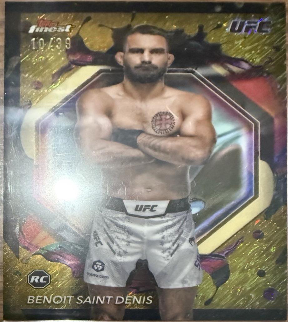 Benoit Saint Denis 2024 Topps Finest UFC Base Rare #243 Gold Shimmer Refractor