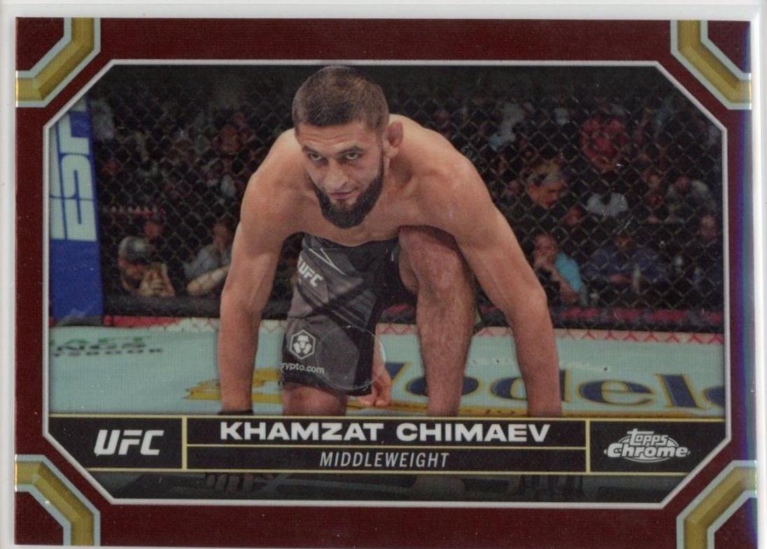 Khamzat Chimaev 2024 Topps Chrome UFC Base #114 Magenta Refractor