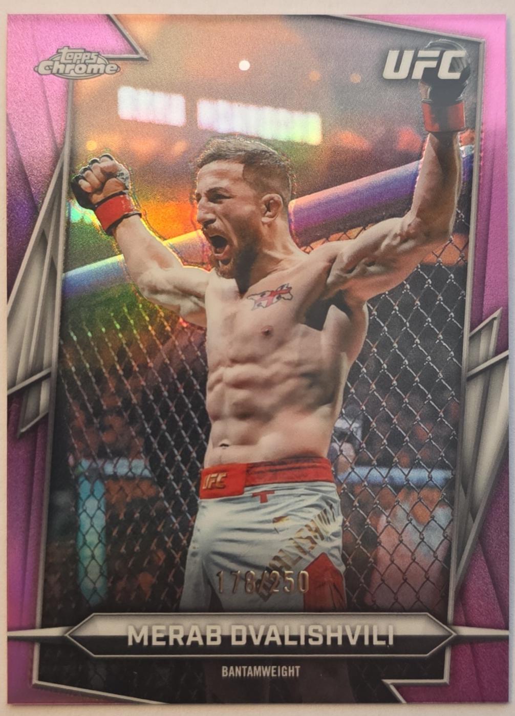 Merab Dvalishvili 2026 Topps Chrome UFC Base #50 Pink Refractor