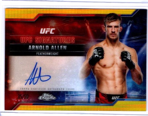 Arnold Allen 2025 Topps Chrome UFC UFC Signatures #SIG-AA Gold Refractor