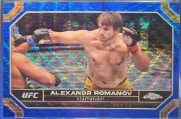 Alexandr Romanov 2024 Topps Chrome UFC Base #9 Blue Wave Refractor