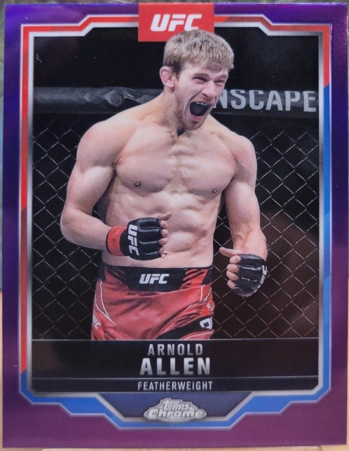 Arnold Allen 2025 Topps Chrome UFC Base #25 Purple Refractor