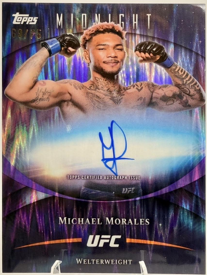 Michael Morales 2026 Topps Midnight UFC Base Autographs #BAV-MM Dusk