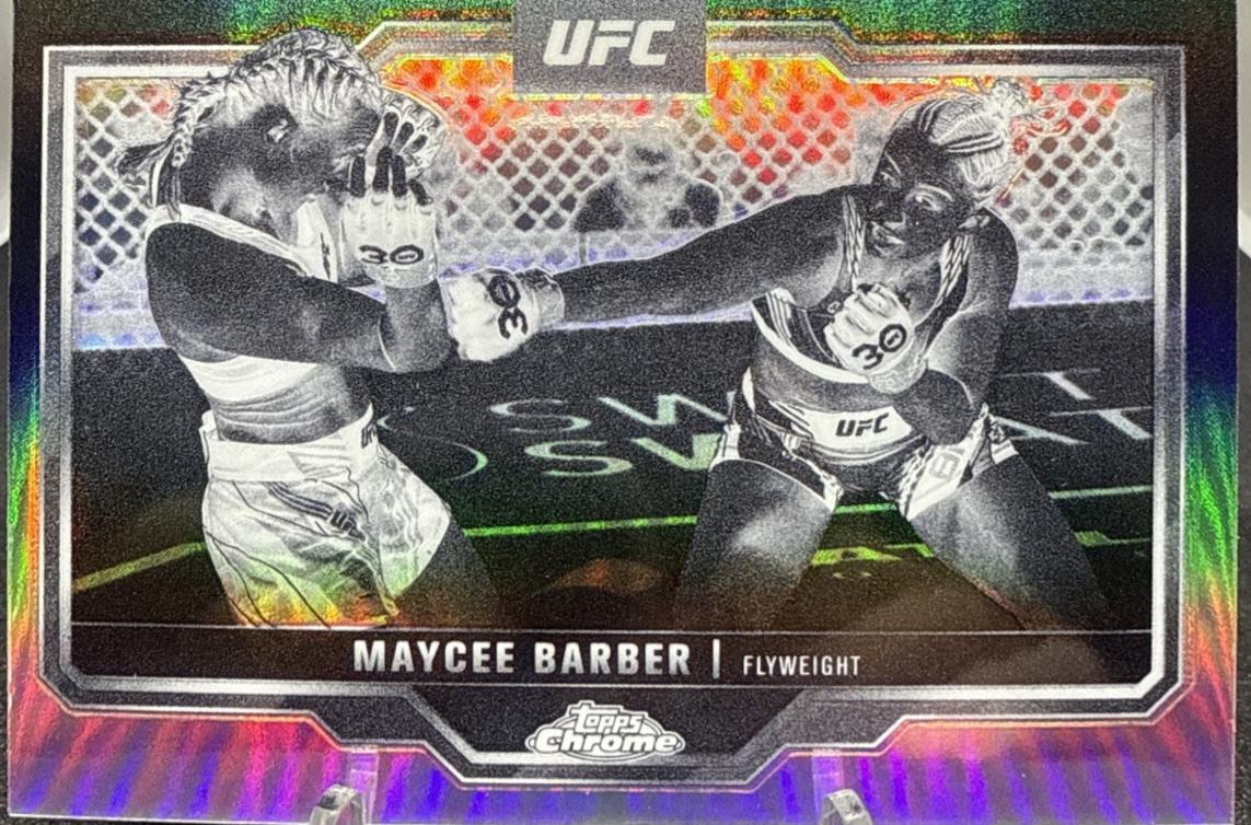 Maycee Barber 2025 Topps Chrome UFC Base #187 Negative Refractor