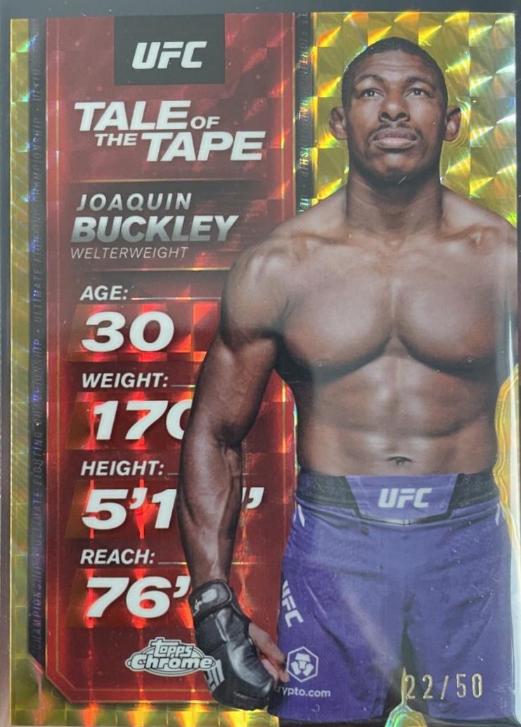 Joaquin Buckley 2025 Topps Chrome UFC Tale of the Tape #TTT-12 Gold Refractor