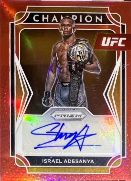 Israel Adesanya 2022 Panini Prizm UFC Champion Signatures #6 Red