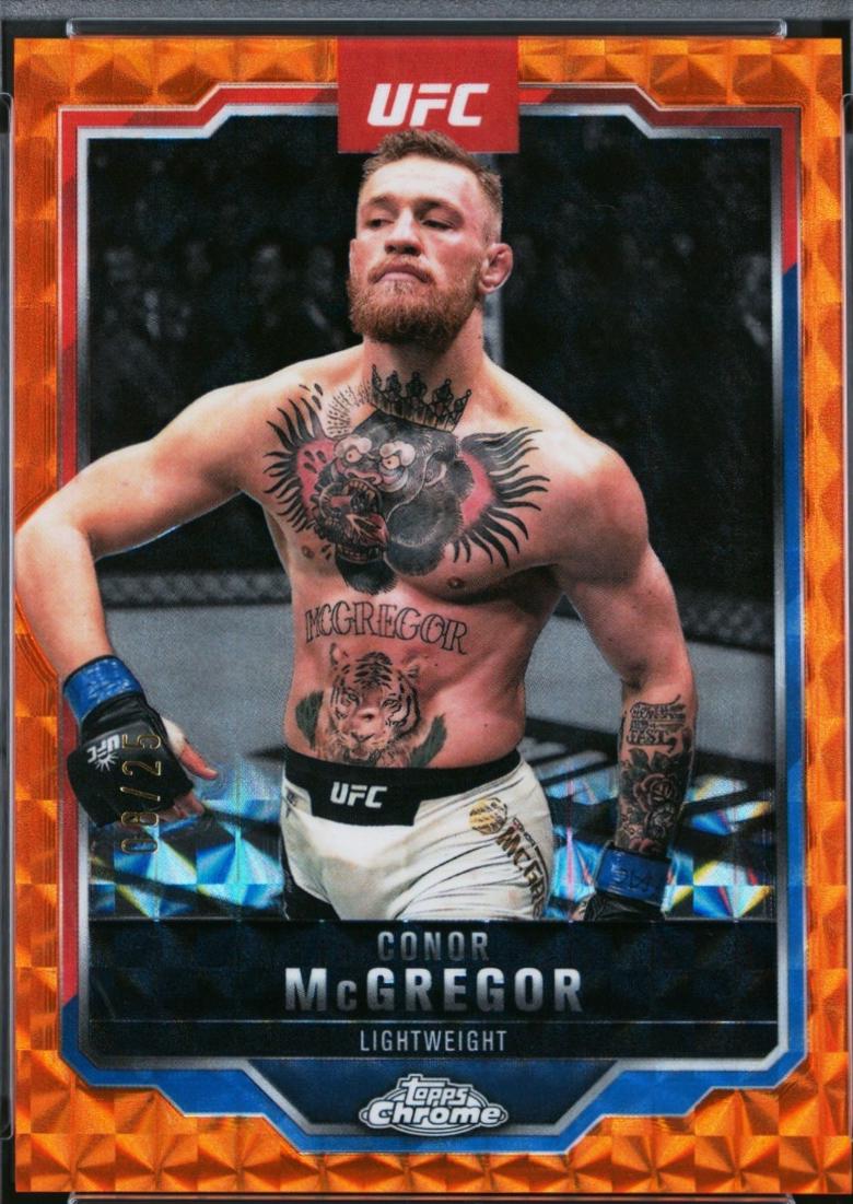 Conor McGregor 2025 Topps Chrome UFC Base #101 Orange Geometric Refractor