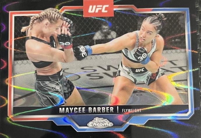 Maycee Barber 2025 Topps Chrome UFC Base #187 Black RayWave