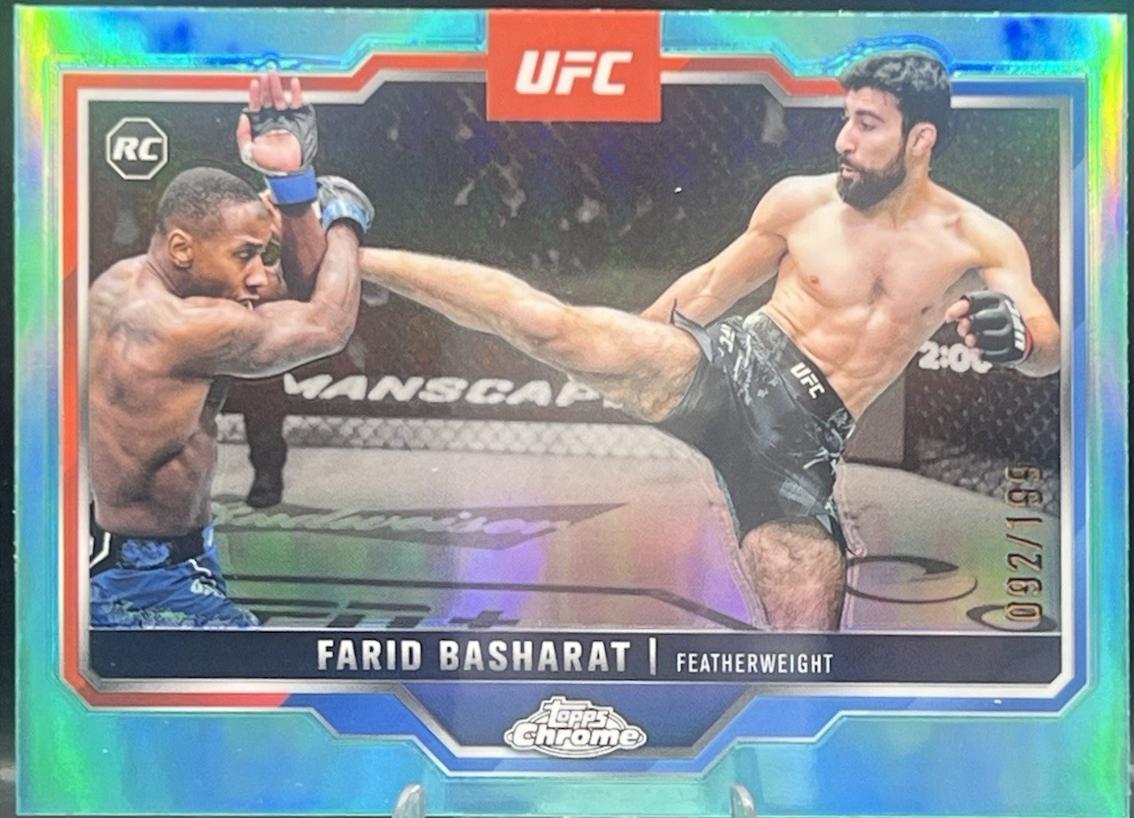 Farid Basharat 2025 Topps Chrome UFC Base #132 Aqua Refractor
