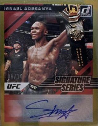 Israel Adesanya 2022 Panini Donruss UFC Signature Series #12 Gold