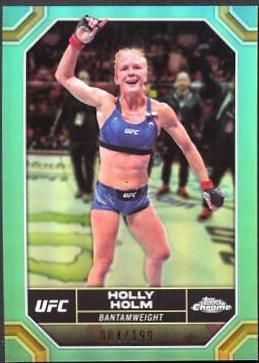 Holly Holm 2024 Topps Chrome UFC Base #74 Aqua Refractor