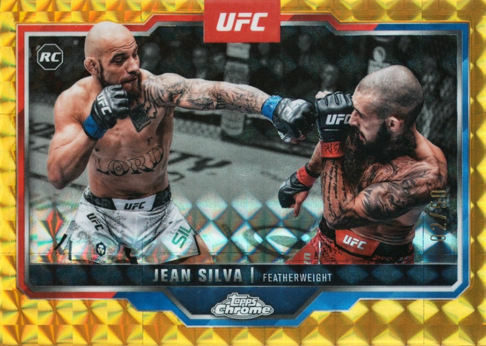Jean Silva 2025 Topps Chrome UFC Base #56 Gold Geometric Refractor