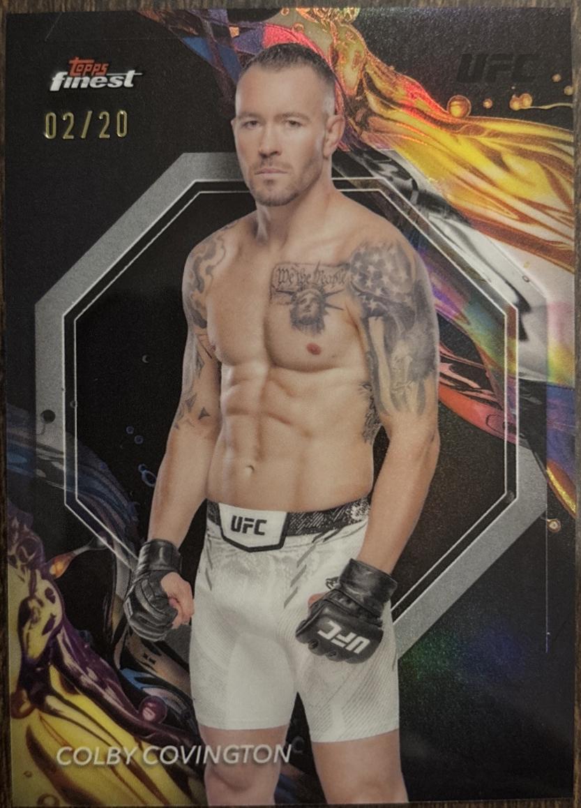 Colby Covington 2024 Topps Finest UFC Base Uncommon #107 Black Refractor