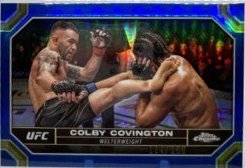 Colby Covington 2024 Topps Chrome UFC Base #48 Blue Refractor