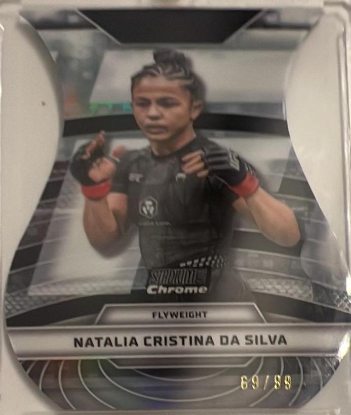 Natalia Silva 2026 Topps Stadium Club UFC Triumvirates #TV-35 Black Refractor
