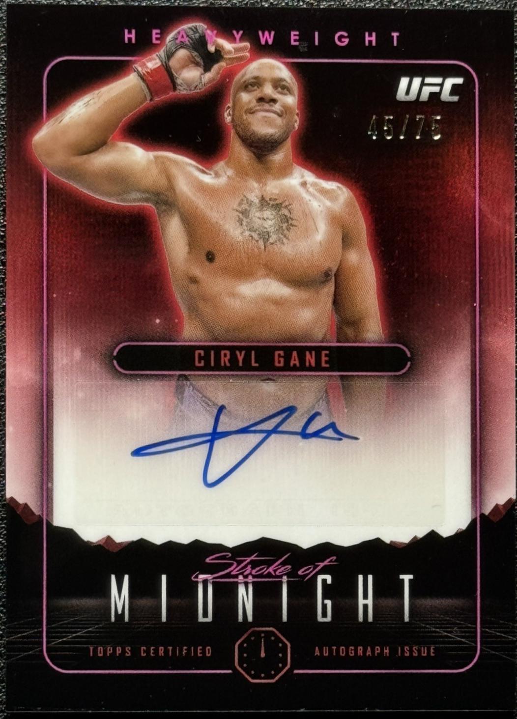 Ciryl Gane 2024 Topps Midnight UFC Stroke of Midnight Autographs #SMA-CGE Twilight