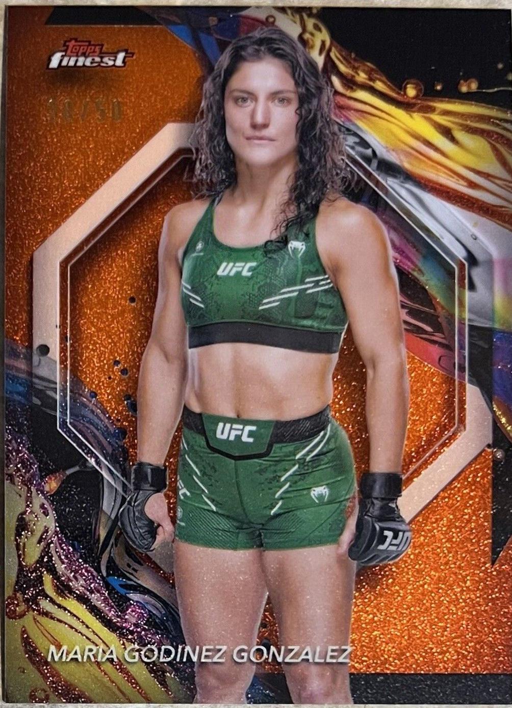 Maria Godinez Gonzalez 2024 Topps Finest UFC Base Uncommon #112 Tangerine Glitter Refractor