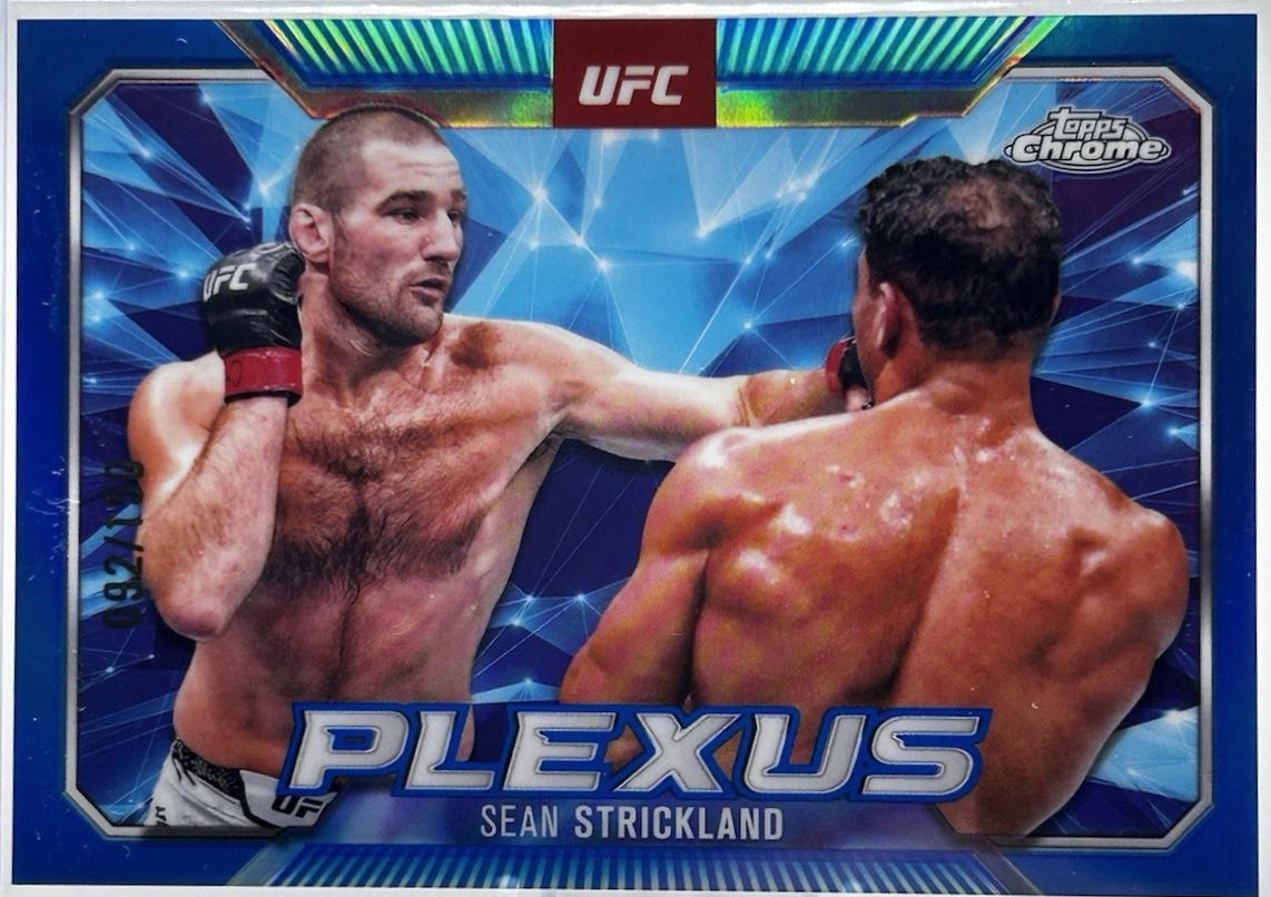 Sean Strickland 2025 Topps Chrome UFC Plexus #PLX-10 Blue Refractor