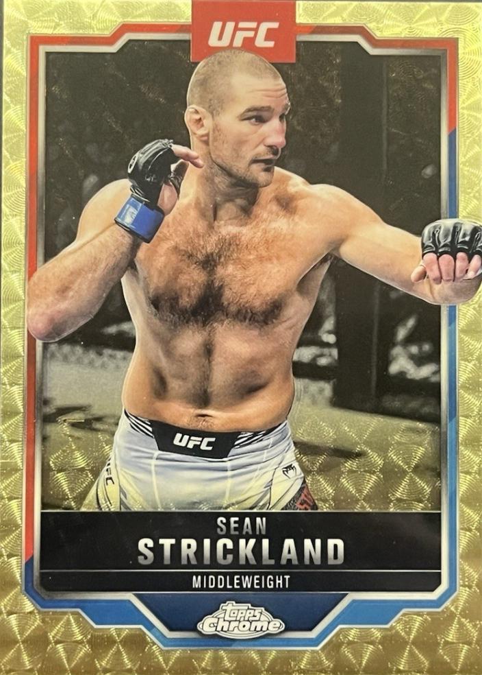 Sean Strickland 2025 Topps Chrome UFC Base #74 Superfractor