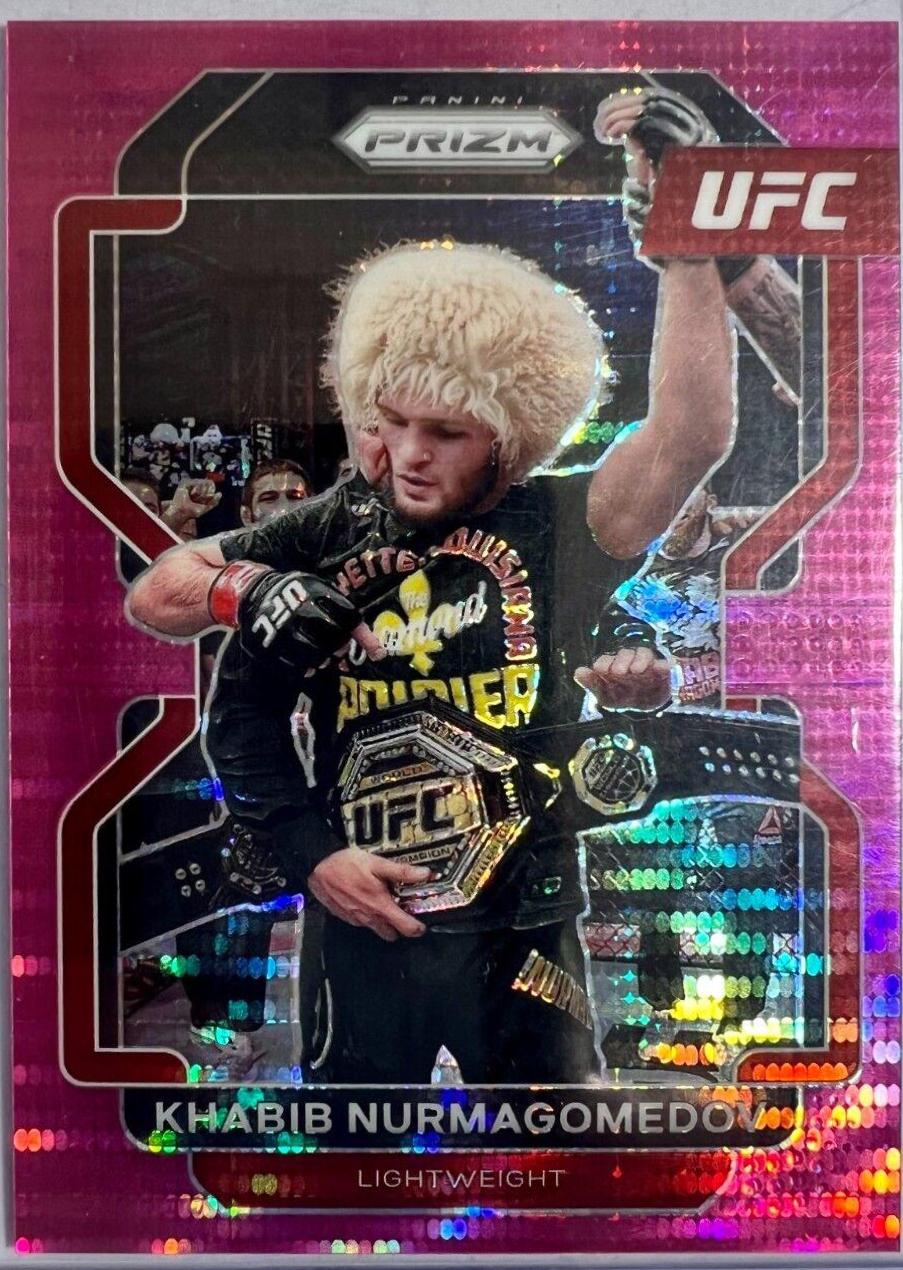 Khabib Nurmagomedov 2022 Panini Prizm UFC Base #196 Pink Pulsar