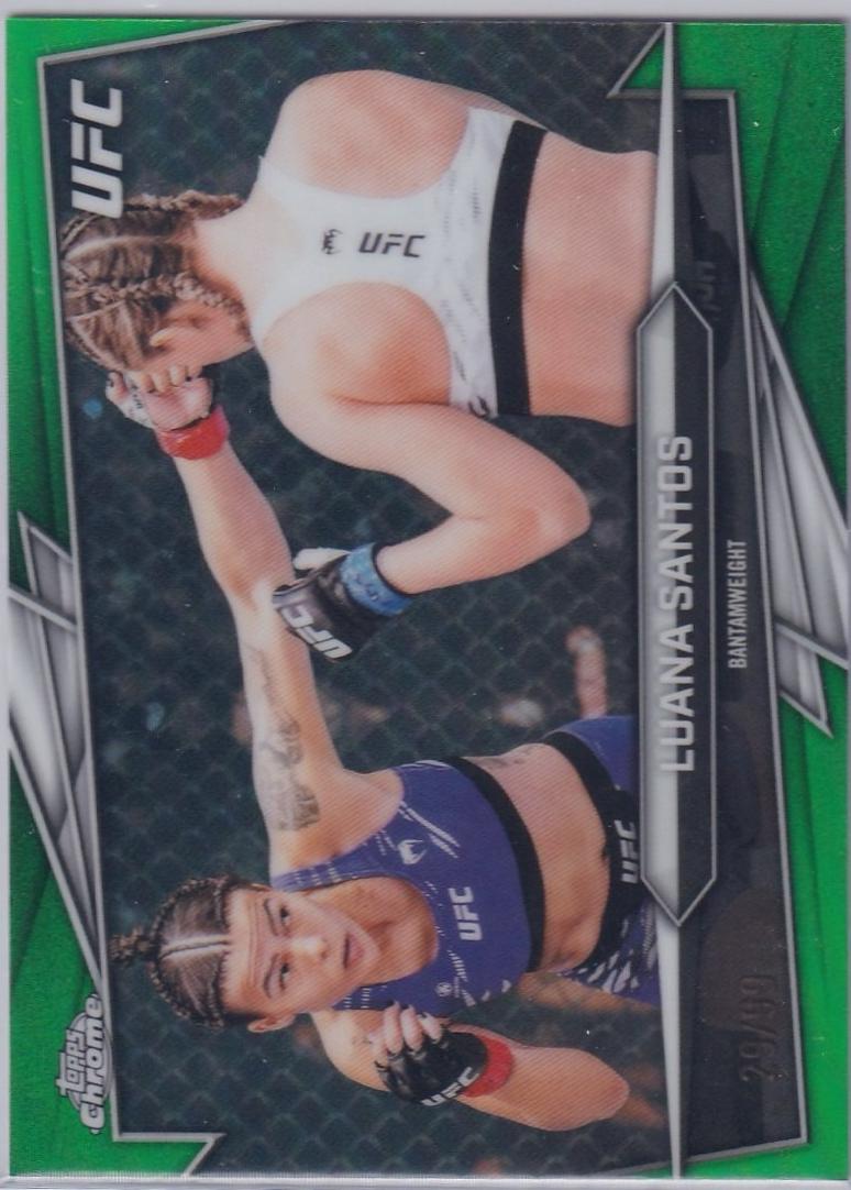 Luana Santos 2026 Topps Chrome UFC Base #167 Green Refractor