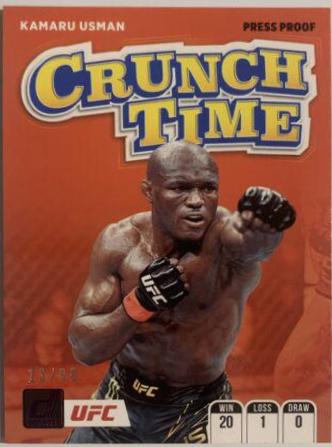 Kamaru Usman 2022 Panini Donruss UFC Crunch Time #18 Press Proof Purple